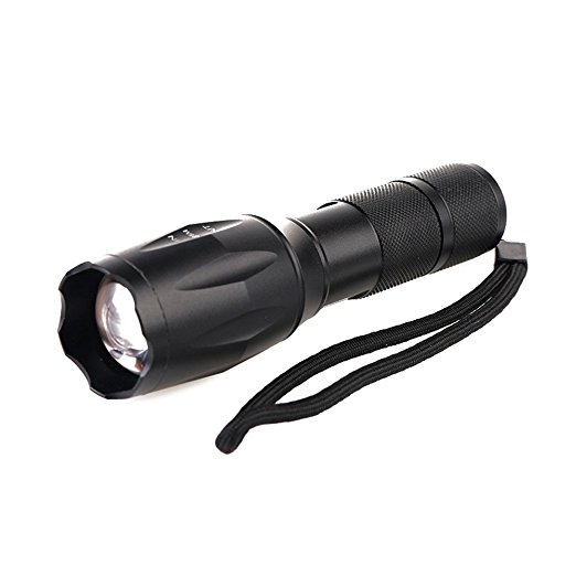 NOPTEG LED Tactical Flashlight, Zoomable Adjustable Focus, 2500 Lumen XML T6 LED Outdoor Handheld Flashlight for Camping, Hiking