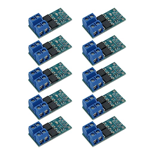 DEVMO 10 PCS DC 5V-36V 15A(Max 30A) 400W Dual High-Power MOSFET Trigger Switch Drive Module 0-20KHz PWM Adjustment Electronic Switch Control Board Motor Speed Control Lamp Brightness Control