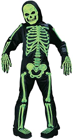 Fun World Green Skelebones Costume, Medium 8 - 10, Multicolor