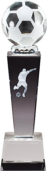 Crystal Soccer Trophy with Free Engraving (Customize Now!)
