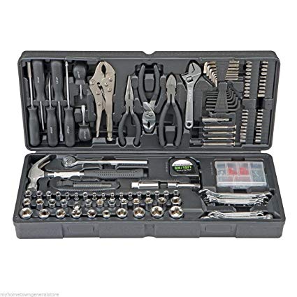130 pc Tool Set & Case Auto Home Repair Kit SAE Metric- Lifetime Warranty