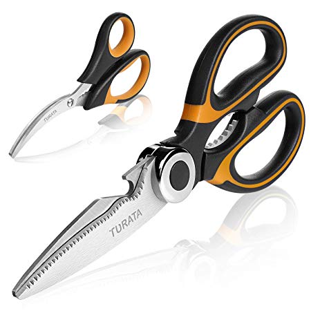 TURATA Kitchen Scissors Set Poultry Shears Seafood Lobster Scissors Heavy Duty Crab Scissors Cooking Utility Scissors Culinary Scissors Multifunctional Lefty Shears for Meat and Seafood