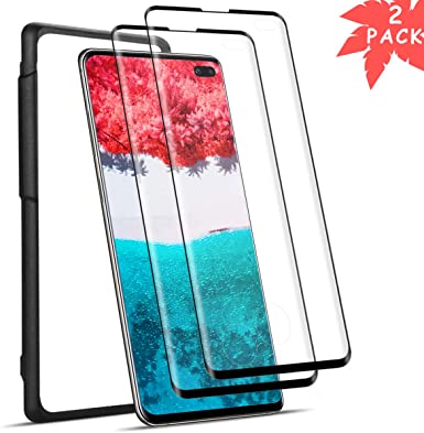 LQLY S10 Plus Screen Protector (2 Pack), [High Sensitive] [Case Friendly] [Anti-scratch] [Alignment Frame] Tempered Glass for Samsung Galaxy S10 Plus