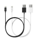 Apple MFi Certified 2-Pack Anker 3ft  09m Premium Lightning to USB Cable with Ultra Compact Connector Head for iPhone iPod and iPad White and Black
