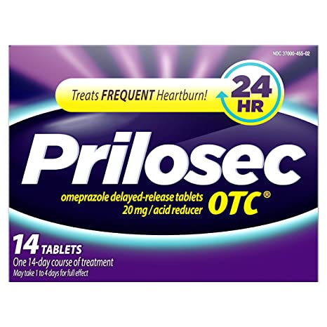 Prilosec OTC Frequent Heartburn Medicine and Acid Reducer Tablets 14 Count - Omeprazole - Proton Pump Inhibitor - PPI (Packaging May Vary)