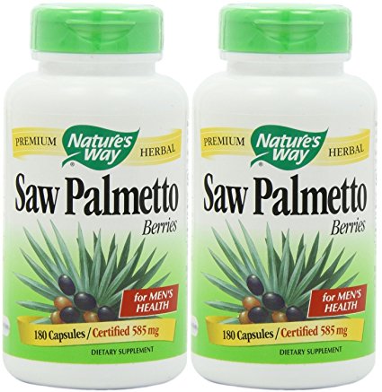 Nature's Way 585 mg Saw Palmetto Berries Capsules, 180 Count (2 Pack)