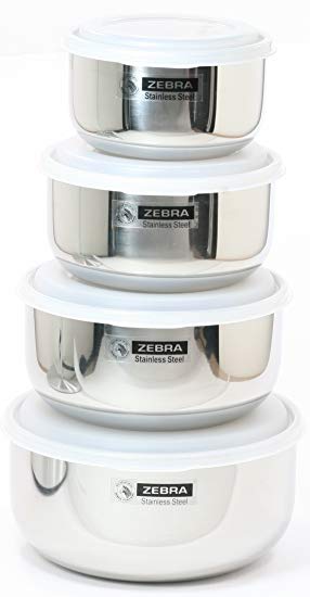 Leak Proof (18-8) Stainless Steel Food Storage Containers Nesting Set of 4