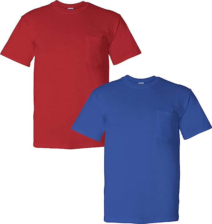 Gildan Adult DryBlend Workwear T-Shirts with Pocket, 2-Pack