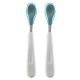 OXO Tot Feeding Spoon Set with Soft Silicone- Aqua