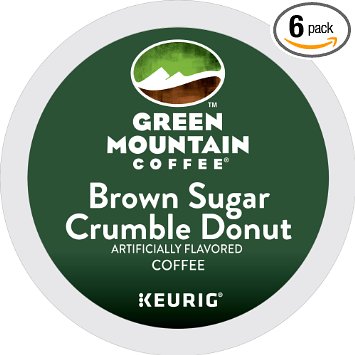 Green Mountain Coffee Keurig Single-Serve K-Cup Pods, Brown Sugar Crumble Donut Medium Roast Coffee, 72 Count ( Pack of 6)