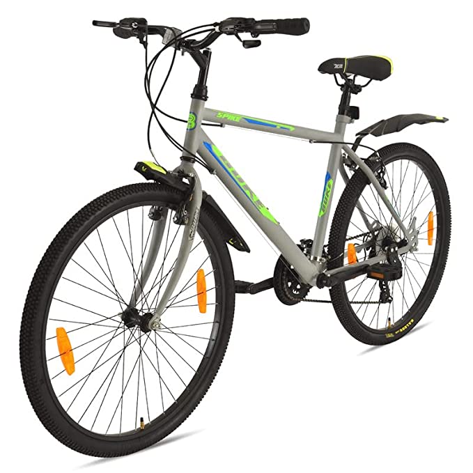 Avon Buke Bicycles Spike 26T MTB Cycle for Adults | Tyre : 26 inch Steel Rim | Frame Size: 18.5 inches Carbon Steel | 21-Speed Shimano Gear Set | Rigid Suspension & V Brake (Matt Gloss Finish Grey)