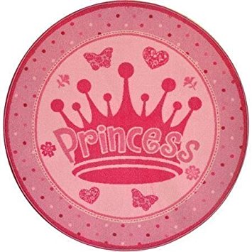 Pink Accent Rug - This Round Pink Princess Rug is Perfect for a Girl's (Child, Baby or Toddler) Bedroom, Bathroom or Nursery. Stain and Soil-resistant and No Rug Pad Needed! by Mainstays