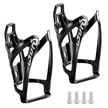 Suruid Bike Water Bottle Cage, Lightweight and Strong Bicycle Water Bottle Holder for Outdoor Cycling with Screws - 2 Pack