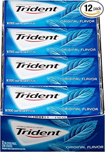 Trident Sugar Free Gum (Original, 18-Piece, 12-Pack)