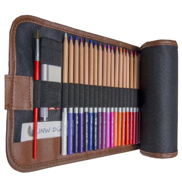Watercolor Pencils, 48 Vibrant & Smooth Dual Action Colored Pencils with Canvas Case and Accessories Included. JNW Direct Madison Set, the Standout Coloring Pencils for Creativity