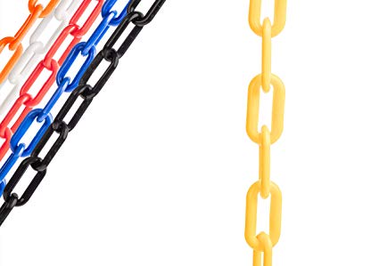 US Weight Chainboss Yellow Plastic Safety Chain with Sun Shield UV Resistant Technology - 100 ft