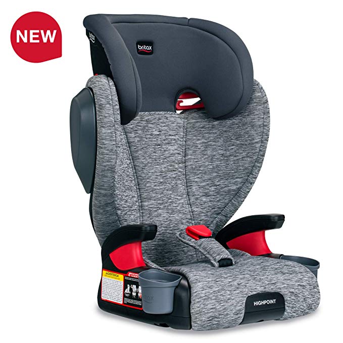 Britax Highpoint 2-Stage Belt-Positioning Booster Car Seat - Highback and Backless - 3 Layer Impact Protection - 40 to 120 Pounds, Asher