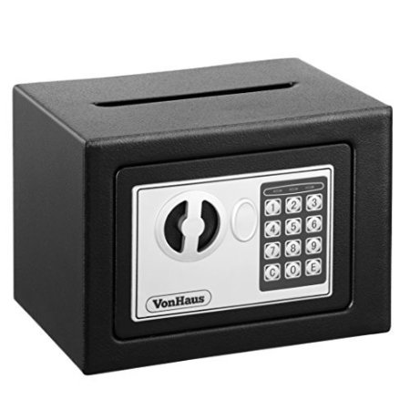 VonHaus Mini Compact Electronic Digital Home Security Solid Steel Safe with Posting Slot 6.3lbs