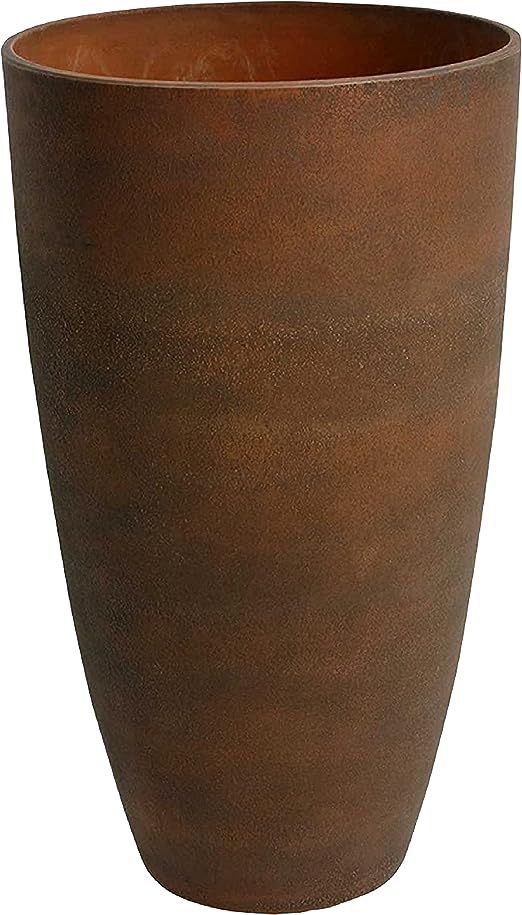 Algreen Acerra Weather Resistant Composite Vase Planter, Rust
