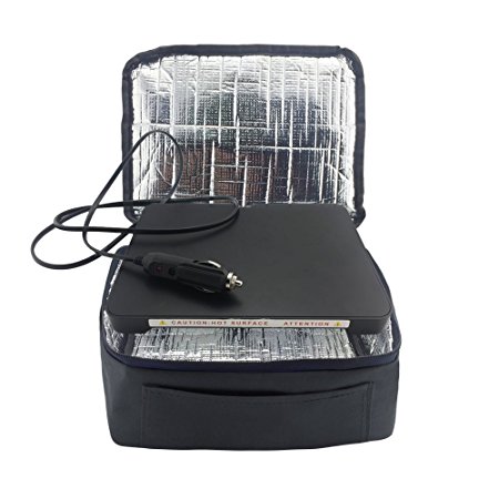 YIBOSS MINI Personal Portable Oven & Waterproof Food Warmer Carry Bag (12 V Car, Black)