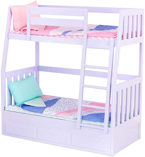 Our Generation Bunk Beds for 18 Dolls Lilac Purple Dream Bunks