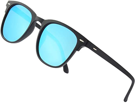 Gaoye Classic Polarized Sunglasses for Women Men,TR90 Vintage Retro Square Lightweight Frame UV400 Mirror Protection Lens