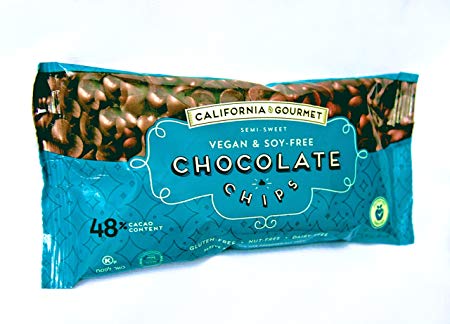 48% Cocoa Vegan Chocolate Chips Soy Free Dairy Free Kosher for Passover Gluten Free Nut Free 8 oz. bags … (3 Pack)