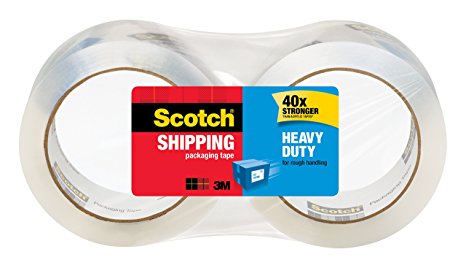 Scotch Heavy Duty Shipping Packaging Tape, 1.88 Inches x 54.6 Yards, 2 Rolls (3850-2)