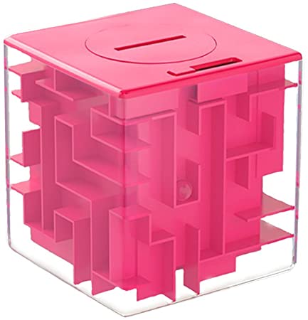 Money Puzzle, LightTheBo Money Maze Puzzle Box for Kids and Adults- Unique Way to Give Gifts for Special People (Pink)