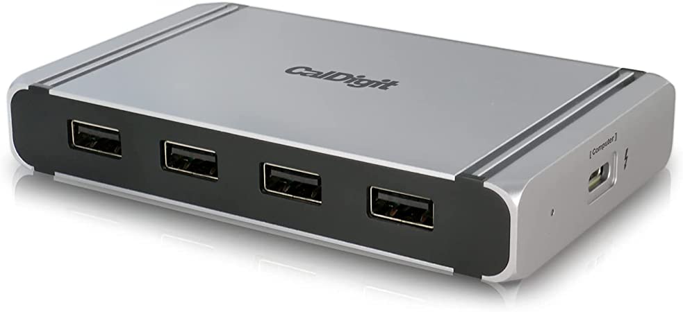 CalDigit Thunderbolt 4 Element Hub - Universal Multi-Port Hub, 4X Thunderbolt 4/USB4 Ports, 4X USB 3.2 Gen2 10Gb/s Ports, Single display up to 8K or Dual 4K 60Hz Displays, 60W Charging with 0.8m Cable