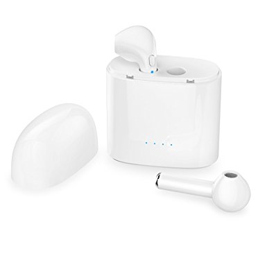 Bluetooth Headphones, Wireless Earbuds Stereo Earphone Cordless Sport Headsets for Apple AirPods iphone 8, 8 plus, X, 7, 7 plus, 6s, 6S Plus -White