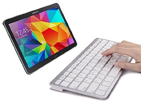 SPARIN Mini Bluetooth Keyboard for Samsung Galaxy Tab S2 9780 Inch Galaxy Tab E Galaxy Tab A 9780 Inch Galaxy Tab 4 1018070 Inch Galaxy Tab S 10584 Inch and Other Tablets White