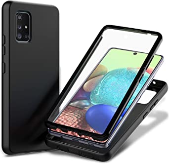 Nuomaofly for Galaxy A71 5G UW(Verizon) Case with Built-in Screen Protector Designed, Full-Body Heavy Drop Protection Shock Absorption Cover for Galaxy A71 5G UW A716V - Black