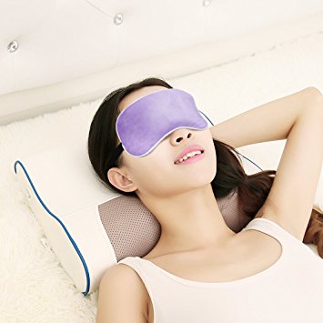 SLEEP MASK for Women and Men, Cute Warm Sleeping Eye Mask Adjustable Strap, Eye Patch can Block Light and heat your eyes, Smooth Mask for Nap, Travel And night Sleeping with the eye shade (Purple)