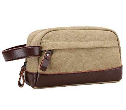 Vercord Men's Travel Toiletry Organizer Bag Canvas Shaving Sponge Dopp Kit TSA Approved 3 Styles