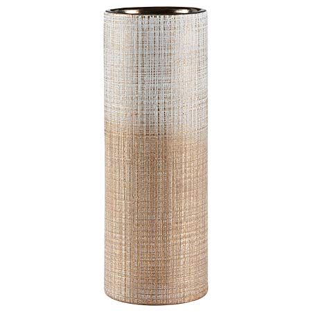 Rivet Rustic Textured Stoneware Vase, 11"H, Bronze