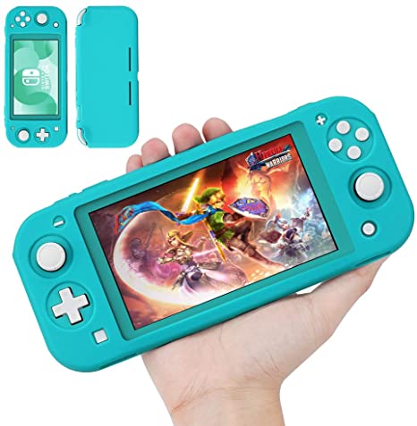 Silicone Case for Nintendo Switch Lite, KIWI design Soft Silicone Anti-Slip Shockproof Protective Cover Case with Full Protection Body for Nintendo Switch Lite 2019(Turquoise)