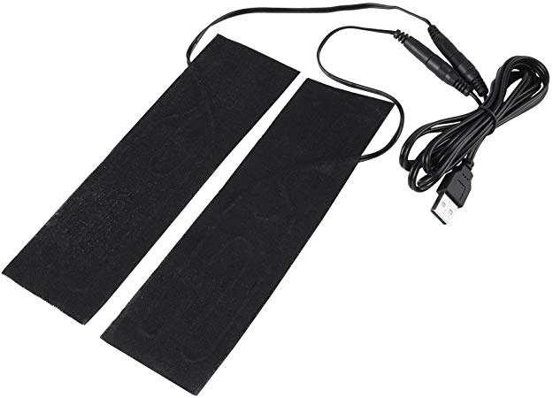 1 Pair Black USB Carbon Fiber Heating Mat 5V USB Electric Heating Element Film Heater Pads for Warming Feet