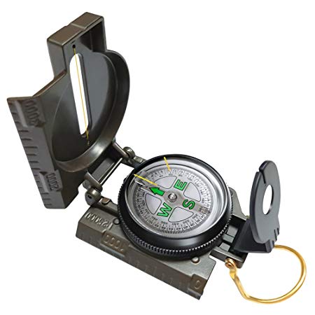 Eaggle Multifunctional Military Compass, Amy Green, Waterproof and Shakeproof, Compass for Outdoor, Camping, Hiking, Military Usage, Gifts