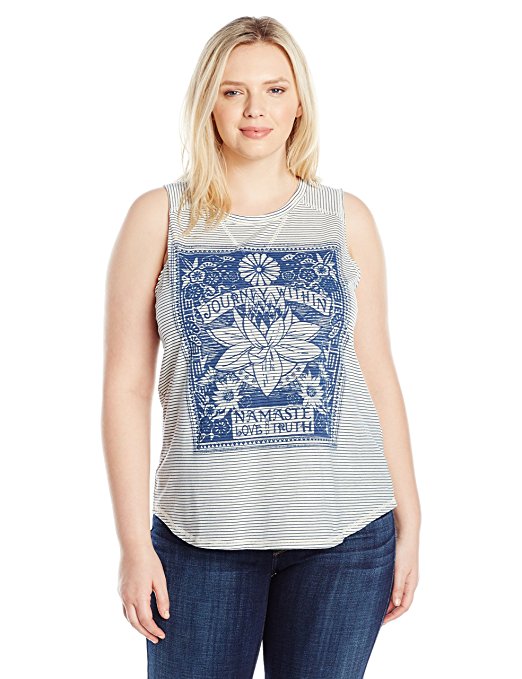 Lucky Brand Women's Plus Size Striped Matchbox Tank Top