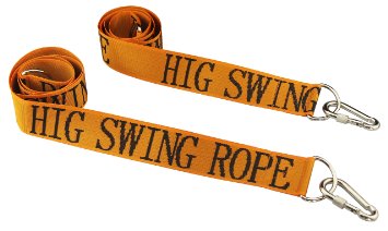 HIG Tree Swing straps - Safety swing handing rope, Adjustable and easy installation, Swing tie rope with Heavy-duty Hooks (59in long and 2in wide, Set of 2 Straps)(Orange)