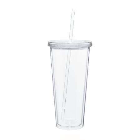 Eco To Go Cold Drink Tumbler - Double Wall -20oz Capacity - Clear