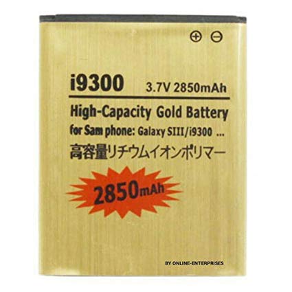 2850mAh High Capacity Gold Battery for Samsung Galaxy S3 / i9300 / T999 / i535 / L710 / i747 by Online-Enterprises