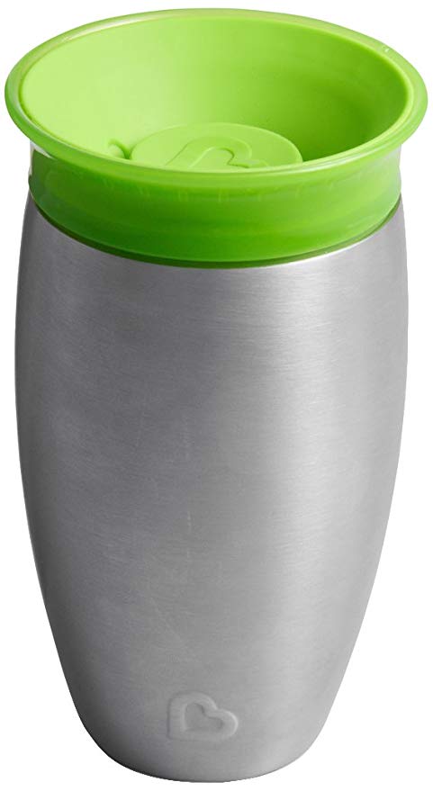 Munchkin Miracle 360 Degree Stainless Steel Sippy Cup, 10 oz/296 ml, Green