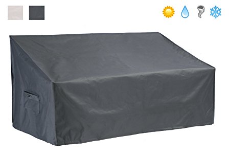 Patio Watcher Patio Loveseat/Sofa Cover All Weather Protective Patio Furniture Sofa Cover with Secure Buckle Straps 76 Inches(Grey)