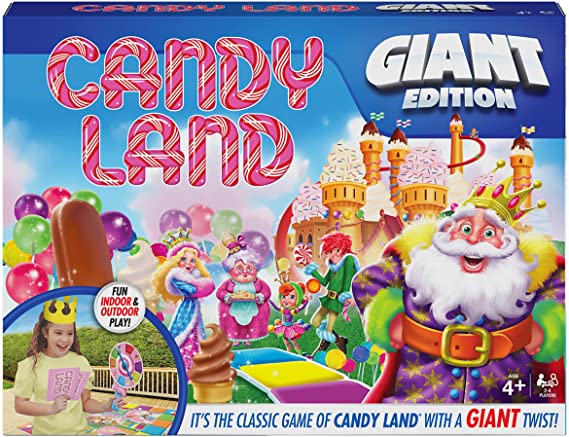 Giant Candy Land Classic Retro Party Board Game Indoor/Outdoor with Big Oversized Gameboard, Cards, Spinner for Preschoolers, Kids, & Families Ages 4