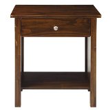 Casual Home Night Stand with USB Port 27-Inch Warm Brown