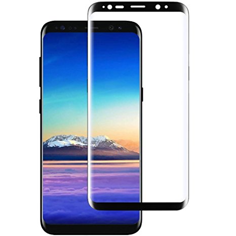 Samsung Galaxy S8/S8 plus Full Coverage Tempered Glass Screen Protector Anti-shatter Anti-scratch 9H hard Shockproof 3D Crved Non-bubble Crystal Clear HD High Defenition S8/S8  Screen Protective Glass Film (samsung S8, balck)