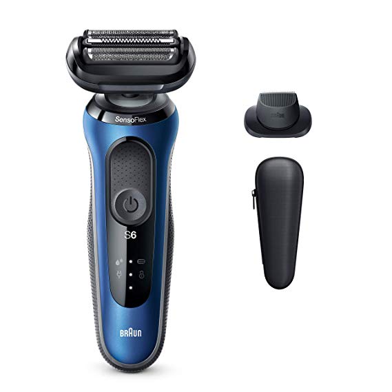 Braun Series 6 6020s Electric Razor for Men with Precision Trimmer, Wet & Dry, Rechargeable, Cordless Foil Shaver, Blue