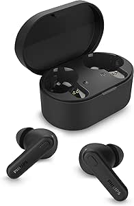 Auriculares Bluetooth Philips TAT1108 con estuche de carga/ Autonomía 5h/ Negros